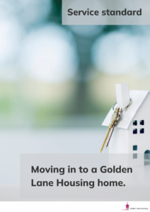 image with text service standard moving into a Golden Lane Housing home
